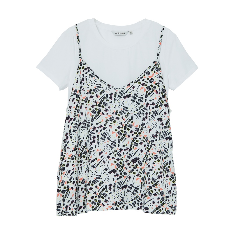 十月妈咪孕妇短袖真两件套T恤夏季舒适透气纯棉柔软圆领口孕妇上衣