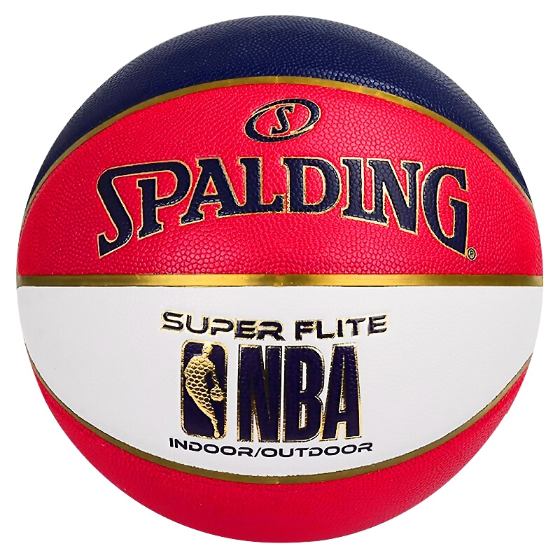 斯伯丁SPALDING通用篮球76-352Y红白蓝拼色PU材质NBA炫酷比赛七号篮球