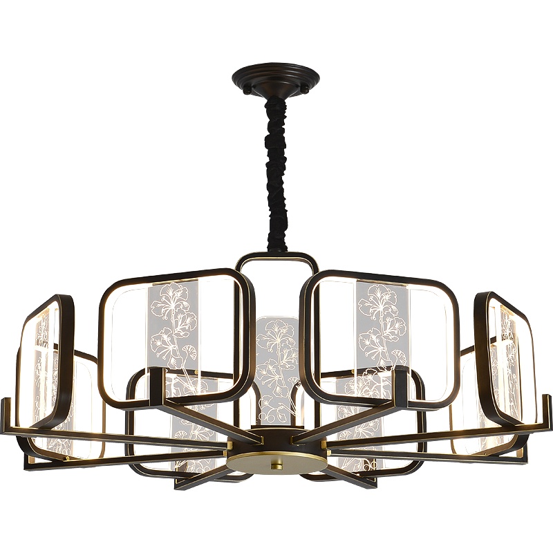 现代新中式客厅吊灯大气家用简约中国风餐厅卧室大厅现代创意LED灯具