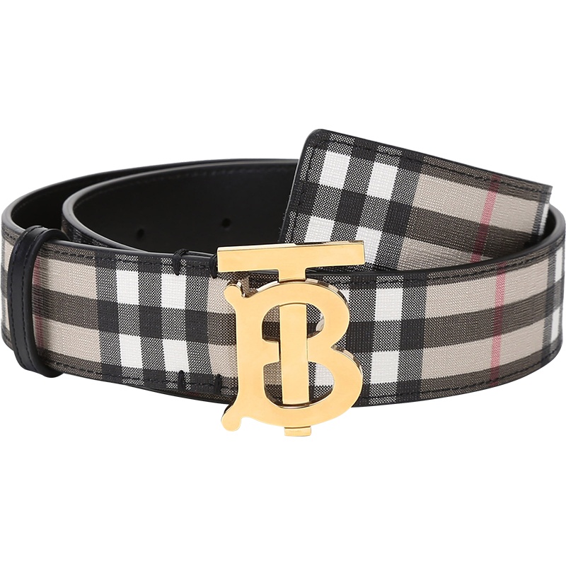 博柏利/巴宝莉 BURBERRY 女款环保帆布TB标志板扣式皮带腰带80465461