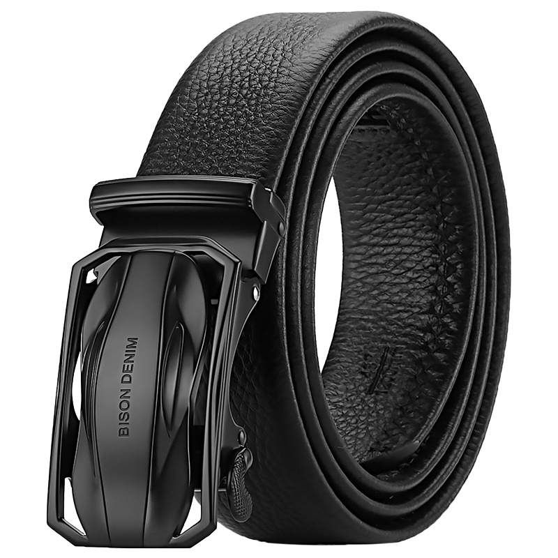 美洲野牛男士自动扣皮带商务男牛皮休闲青年腰带牛皮时尚裤腰带