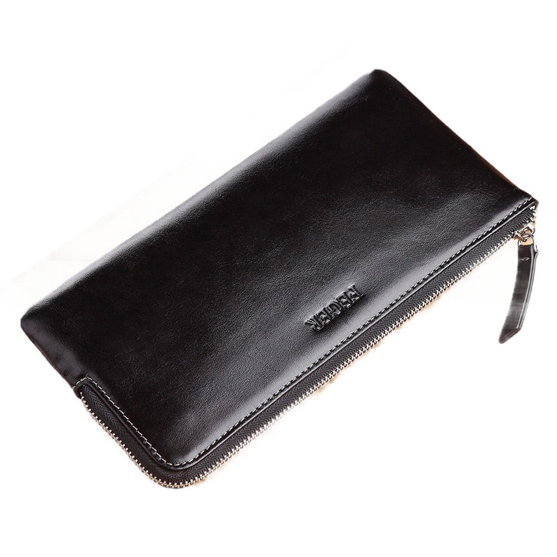 斐格钱包男长款头层牛皮男士皮夹子学生拉链手机包青年薄款软牛皮钱夹