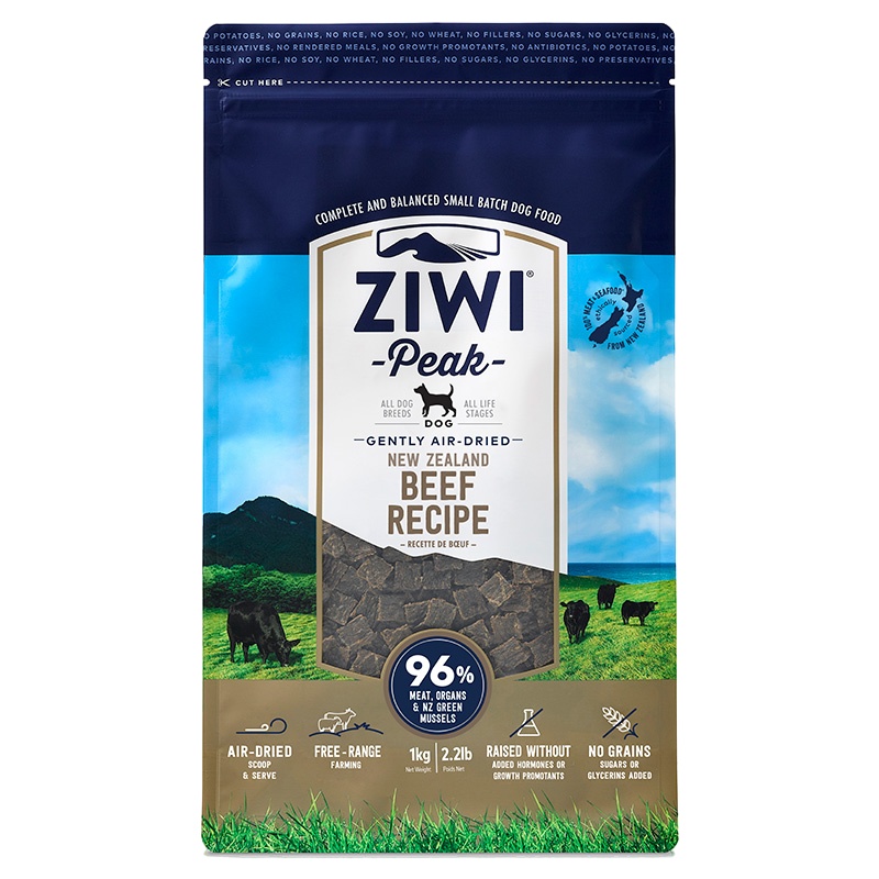 巅峰Ziwi Peak牛肉配方风干犬宠物食品1kg新西兰进口风干肉粮狗粮