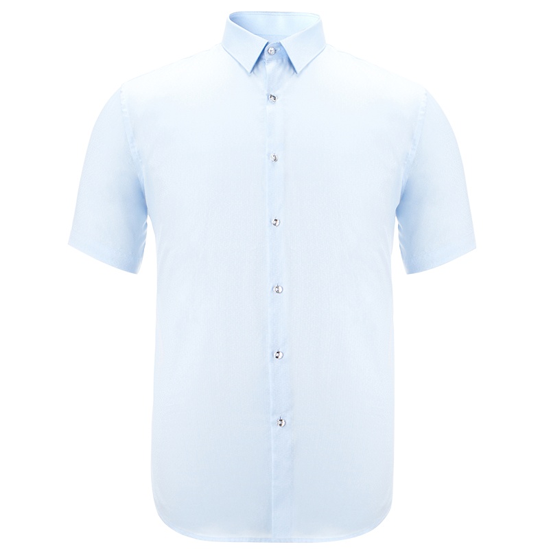 依文白衬衫男棉质桑蚕丝冰丝衬衫男ED680020