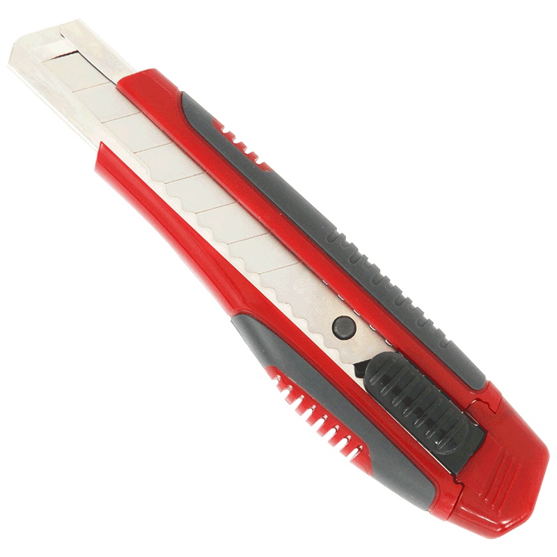 得力(deli)2047大号软胶护手带金属护套美工刀 壁纸墙纸刀 裁纸刀 切割刀 手工刀 美工刀 混色