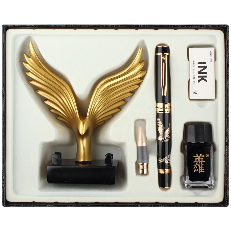 英雄(HERO)钢笔8102老鹰礼盒装商务办公送礼男士领导老师练字签字笔