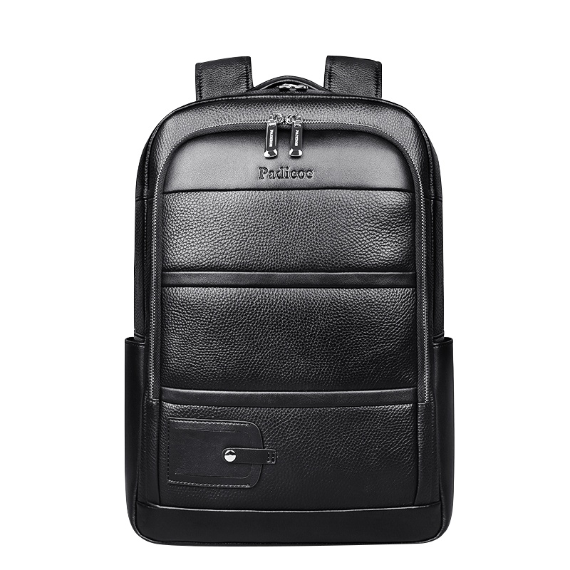【顺丰配送】padieoe时尚潮流书包男士双肩包包韩版真皮男包大容量背包中学生旅行书包
