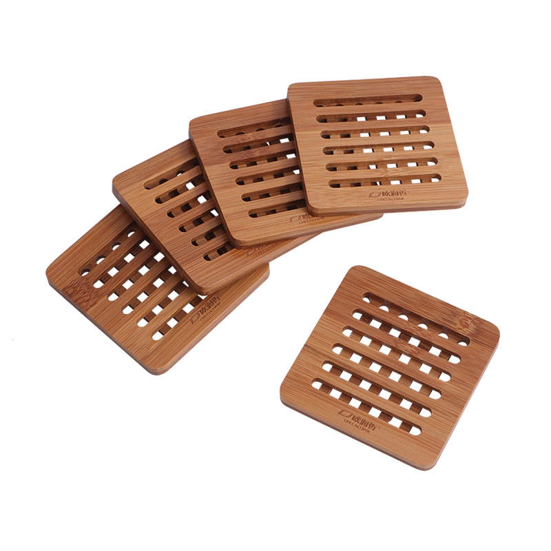 欧润哲 方形竹制杯垫套装 109334