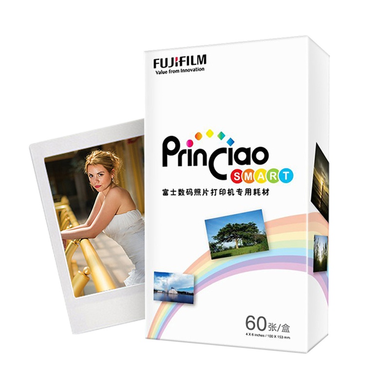 富士 INSTAX Princiao Smart 小俏印无线打印专用耗材 内含60张专用相纸快显胶片+色带
