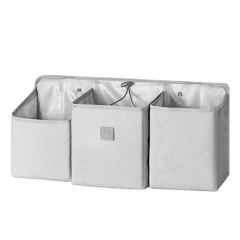 babycare 婴儿床挂袋宝宝尿不湿收纳袋挂篮尿布包挂袋置物架可水洗帕米思灰小号5070