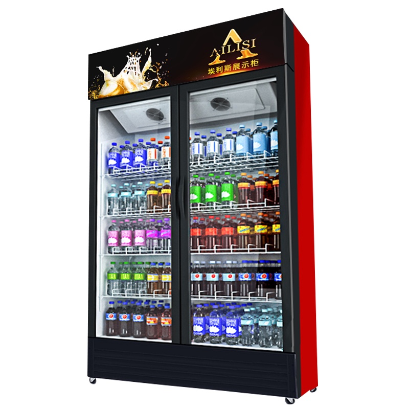 埃利斯（AILISI）680L商用展示柜 大容积立式陈列柜冷柜 冷藏柜 保鲜玻璃门冰箱超市便利店饮料柜 单门直冷冰柜