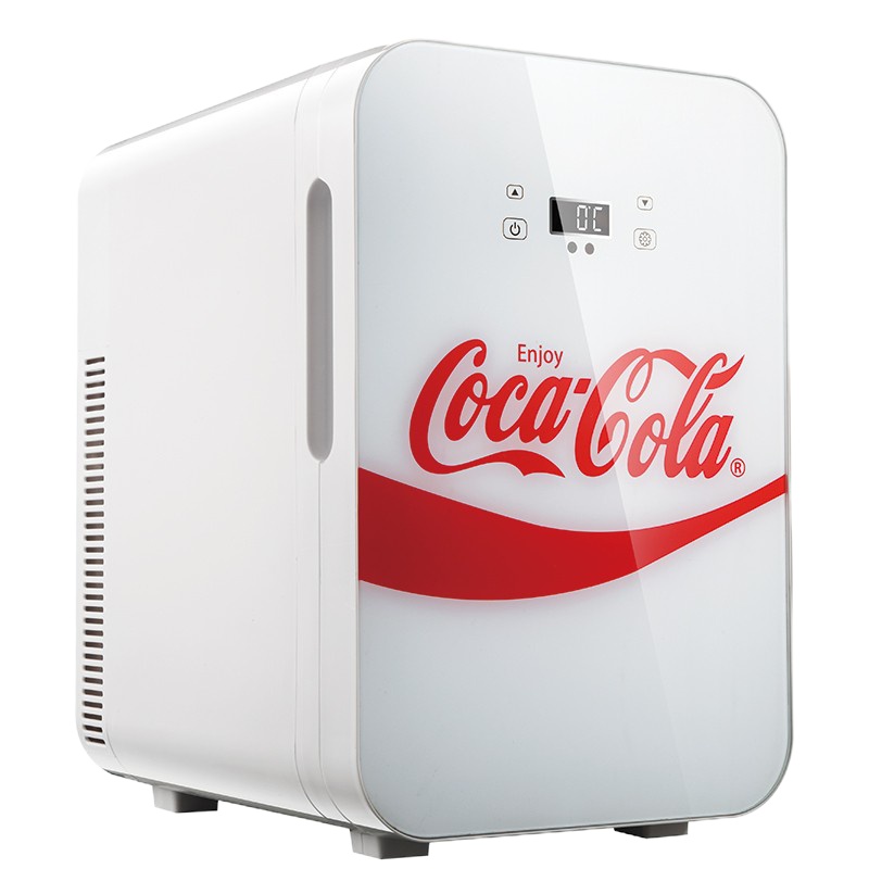 可口可乐车载冰箱迷你冰箱小冰箱双制冷可调温车家两用便携宿舍化妆品母乳冷热箱12V/220V 20L