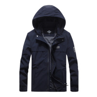 JEEP2019春季新款外套吉普男装简约百搭休闲轻薄款连帽可脱卸夹克青年户外运动拉链上衣