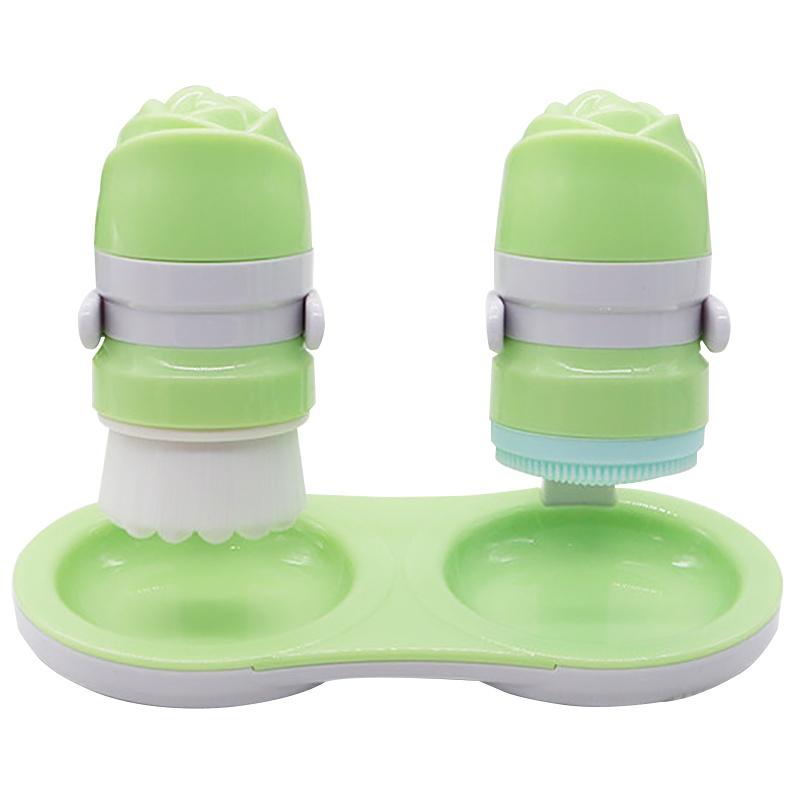 艾瑟儿(Ethel)绿色双胞胎洗脸神器洁面仪深层清洁手动洁面刷可定制硅胶刷硅胶面刷