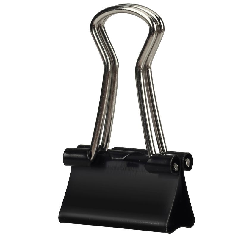 得力(deli)8566 黑色长尾票夹/燕尾夹/鱼尾夹/资料试卷夹/夹子 15mm 60只/筒 5筒装