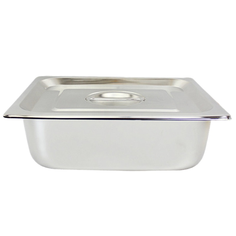 304不锈钢份数盆自助餐保温台带盖方盆