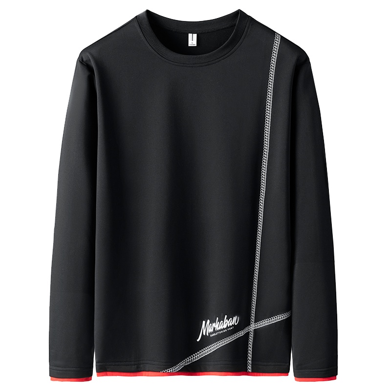 庄吉男士长袖t恤秋装2019新款上衣服纯棉男装潮牌宽松潮流半袖男(JU-MYW011)