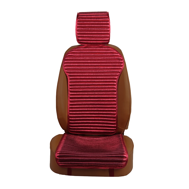 布雷什(BOLISH)五座四季通用汽车坐垫冬季毛绒养生座垫卡罗拉crv帝豪小蛮腰汽车座垫车内饰品标准款酒红色