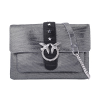 Pinko/品高 女士银色皮质金属光泽斑马纹斜挎包单肩包 1P218G Y51R ZZF