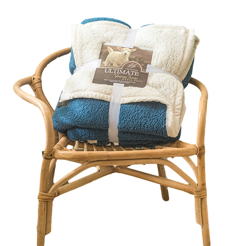 绘窝(HuiWo)家纺 加厚羊羔绒双层毛毯 牛奶绒法兰绒毯子盖毯纯色单双人绒毯简约风毛巾被毯