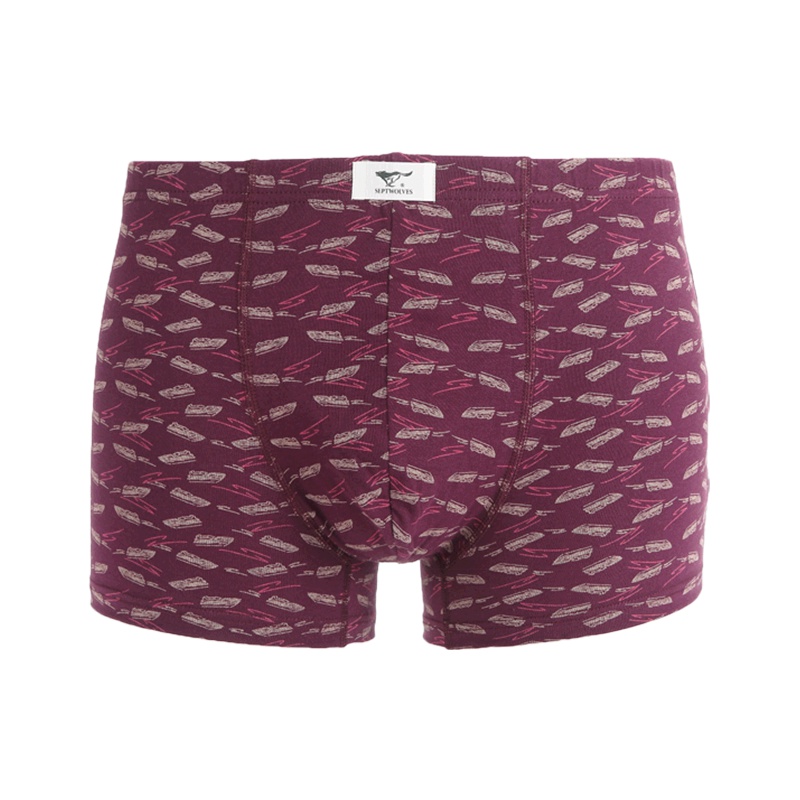 男士纯棉内裤全棉冚头印花平角裤男