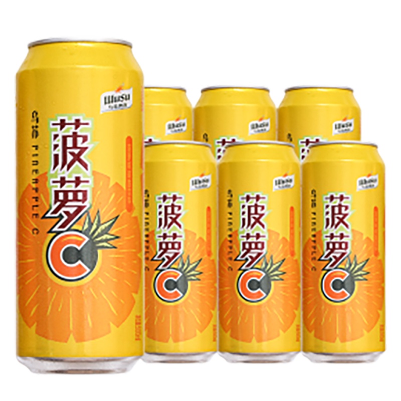 新疆乌苏啤酒小木屋菠萝啤菠萝C果味碳酸饮料不含酒精500ml*6罐