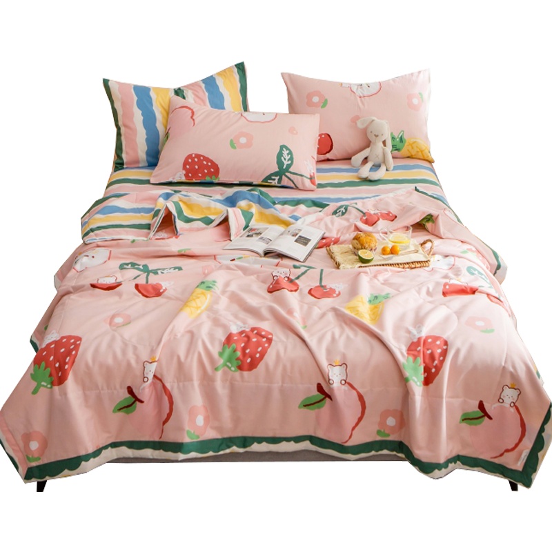 北极绒/Bejirog 全棉夏被四件套单人空调被学生宿舍纯棉床单枕套春秋夏凉被三件套