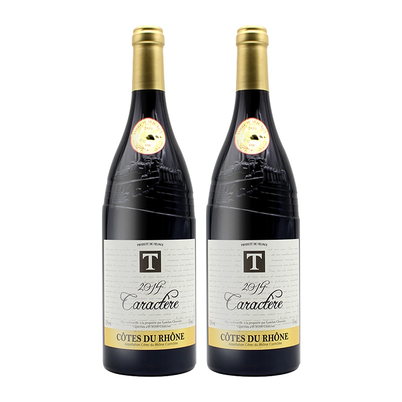 法国原瓶进口葡萄酒 泰妮丝隆河谷 干红葡萄酒 Tanins - AOC 双支装750ml*2