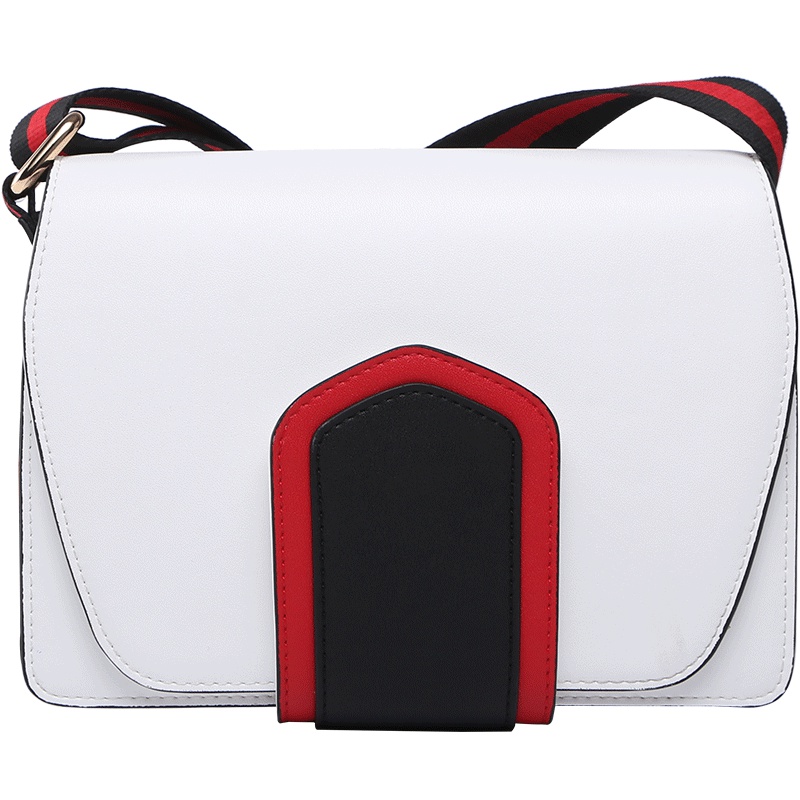 toutou2019包包女宽带斜挎包韩版百搭小方包宽肩带单肩包