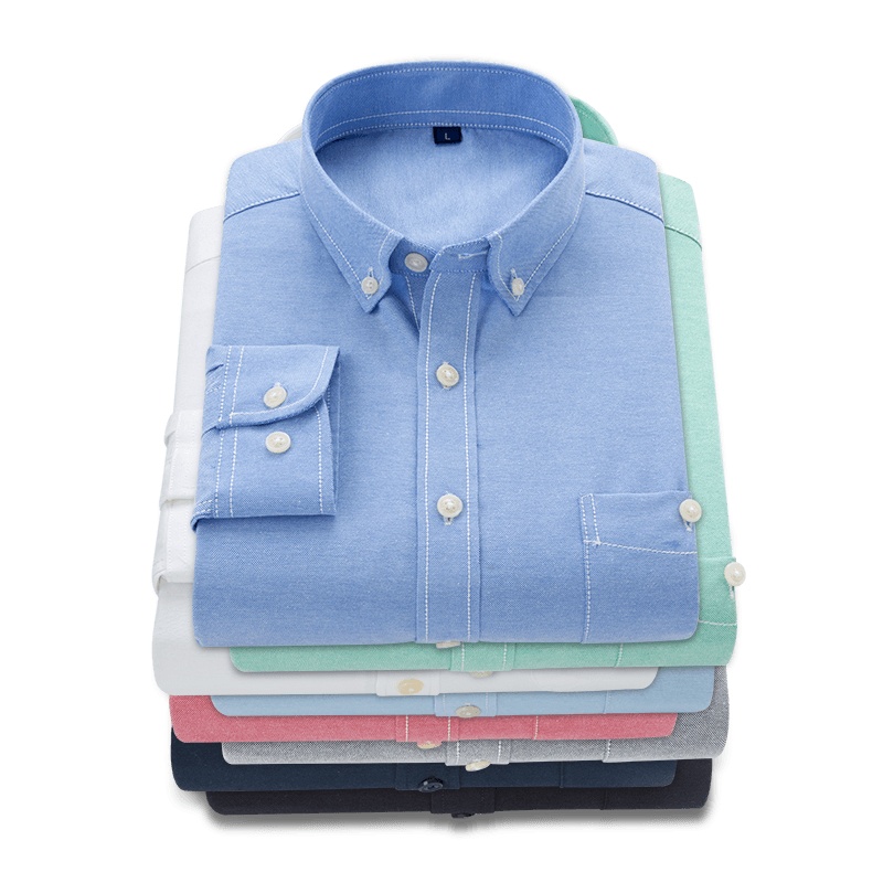 秋冬新款男士衬衫男商务休闲棉质纯色长袖衬衣男士韩版修身青中年工装衬衫男士外套寸衫大码男装吉普战车JIPUZHANCHE