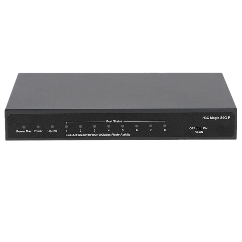 华三(H3C)8口千兆交换机 网络分流器 分线器即插即用 S9G-P 8口千兆POE供电