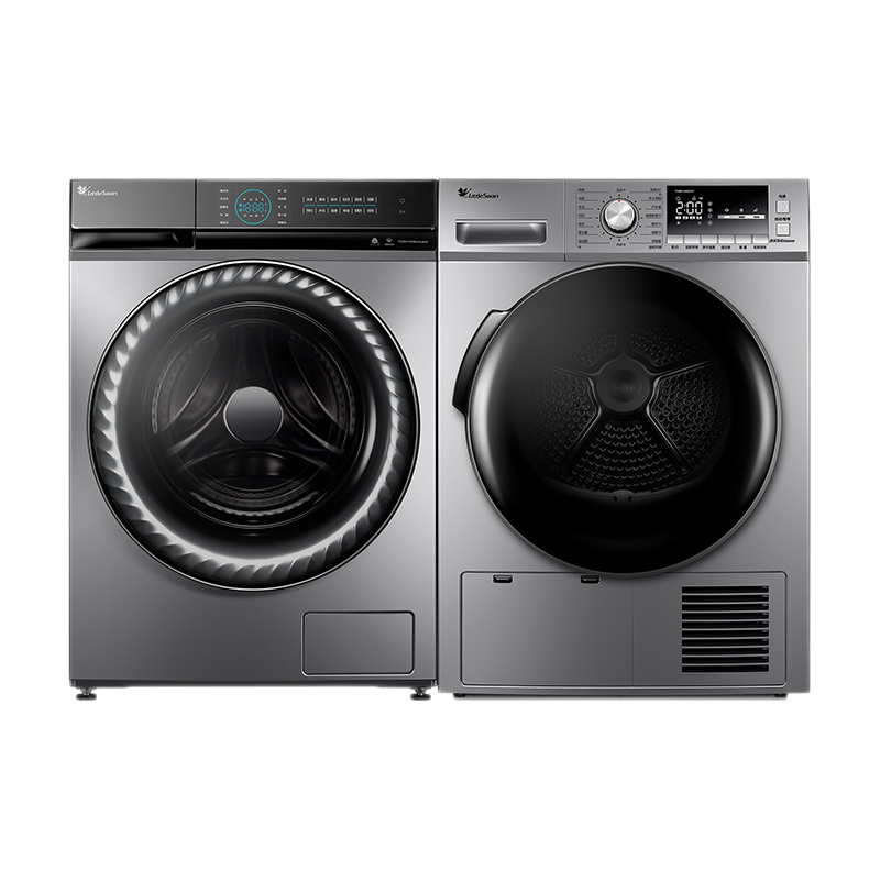 [洗烘套餐/套装]小天鹅滚筒洗衣机TG100VT808WMUADY+热泵烘干机TH90-H02WY水魔方热泵智能家电