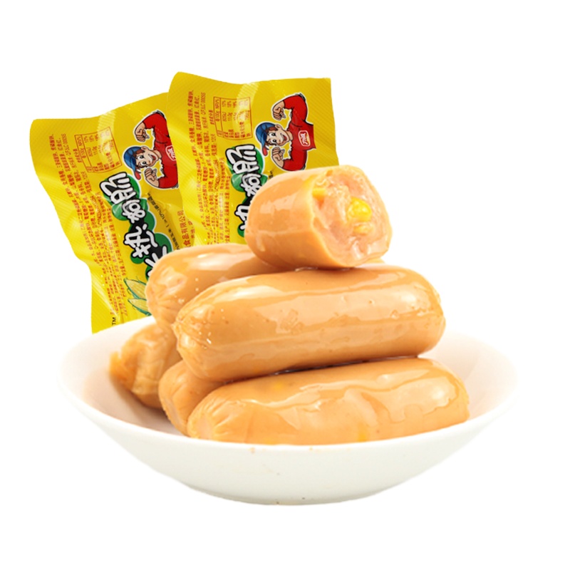 力诚玉米热狗26g*8根 即食火腿肠香肠小热狗办公室休息零食玉米肠