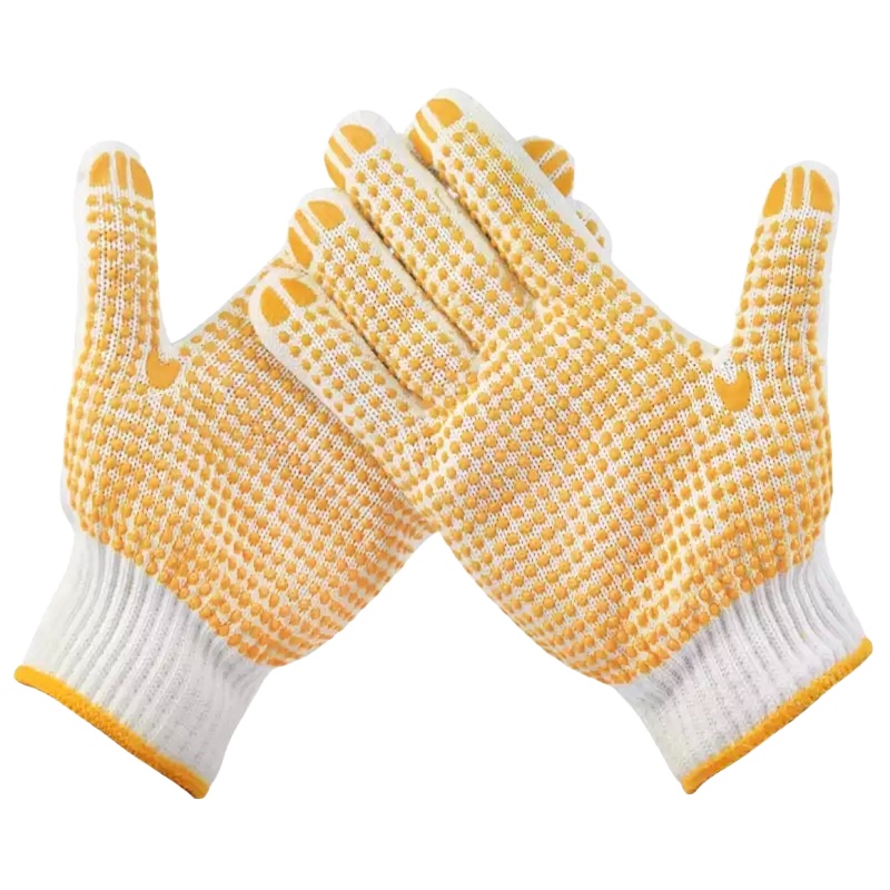 点胶棉线手套 防滑劳保手套 加厚耐磨 涂胶手套 工地工作纱手套 男女/12副 B11408