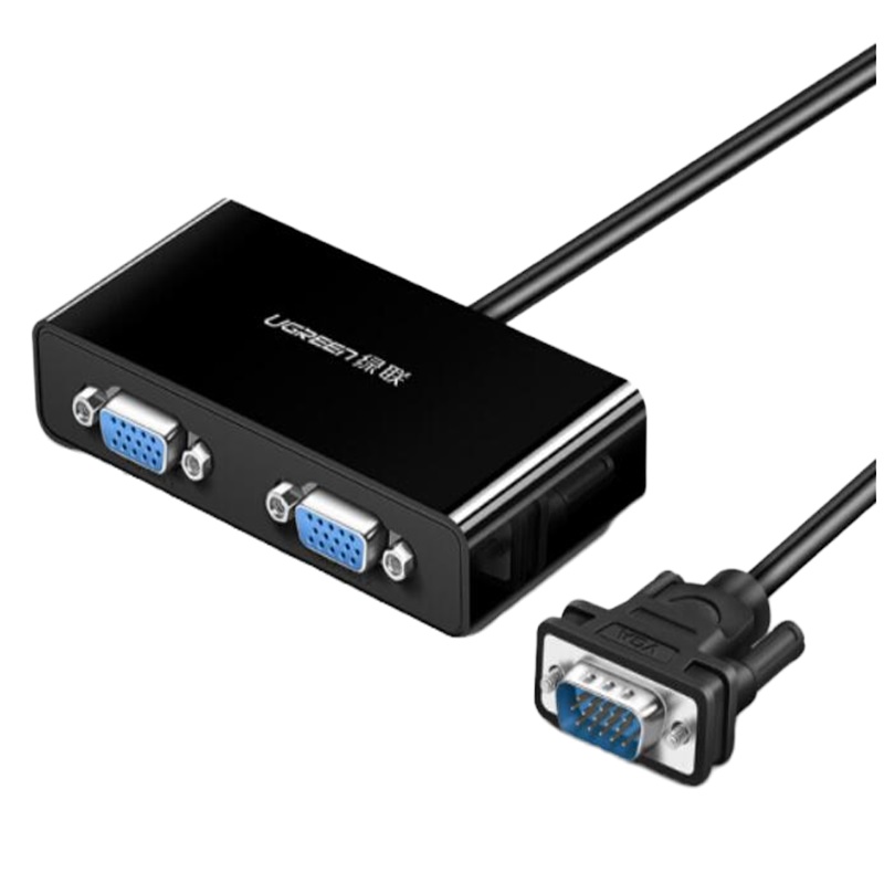 显示器分屏器 高清视频转换器一进二出同屏器 根