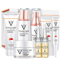 梦希蓝V7美白祛斑淡斑滋润保湿八件套洁面面霜套装化妆品