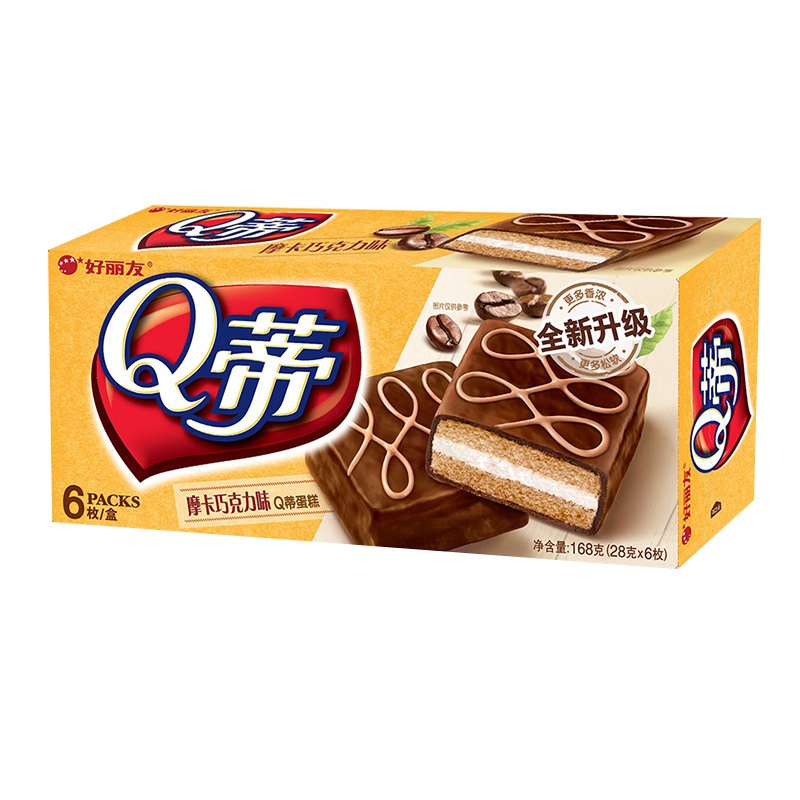 好丽友(Orion) 糕点 Q蒂蛋糕 摩卡巧克力味168g/盒 6枚(蛋糕礼盒)