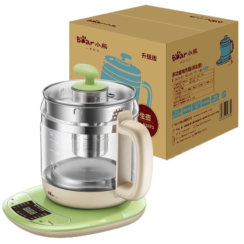 小熊(bear) 养生壶 YSH-B18T1 绿色 养生壶煮茶器煮茶壶电水壶热水壶烧水壶电热水壶