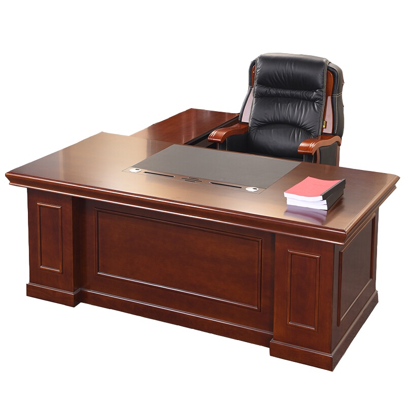 欧宝美办公家具老板桌总裁桌现代板式大班台经理桌主管桌2米含侧柜 ZW-05
