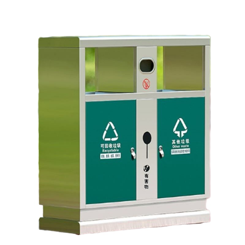 振真ZZ-113户外垃圾桶不锈钢环卫果皮箱室外大号物业分类环保街道小区垃圾箱94*38*98
