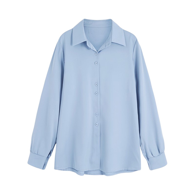 晗亦然衬衫女早春2021新款时尚设计感小众上衣宽松叠穿白衬衣打底衫803