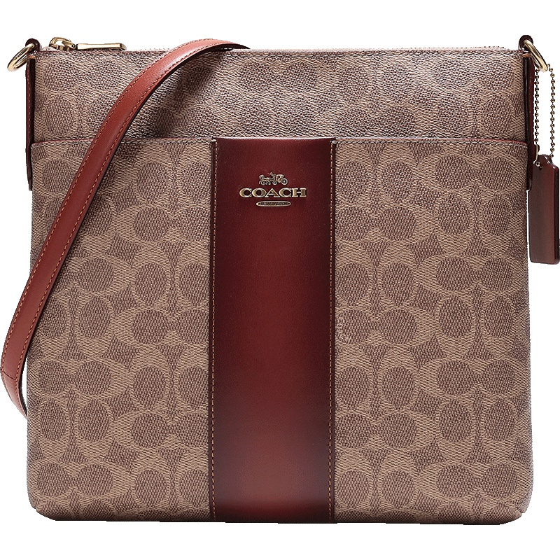 COACH 蔻驰 奢侈品 女士涂层帆布配皮单肩斜挎包 39409