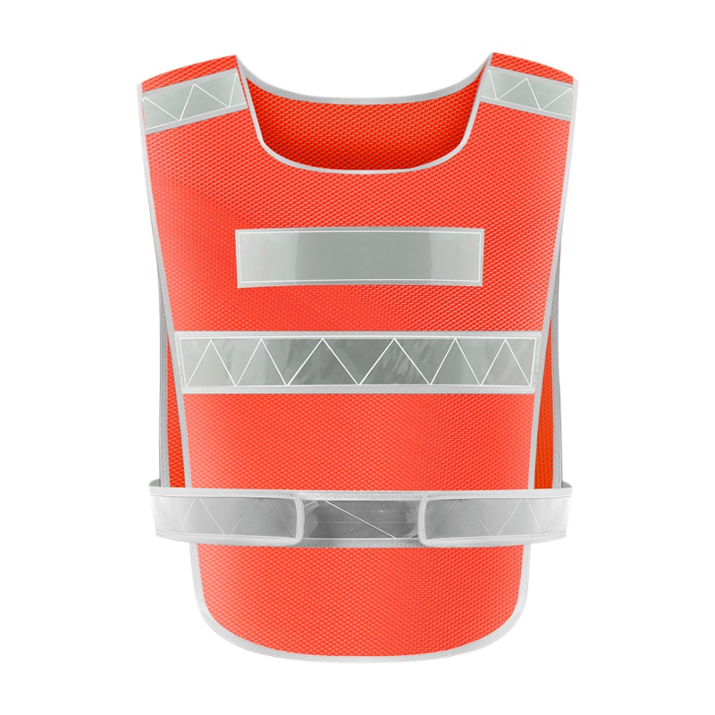 趣行 反光背心晶格反光衣马甲 交通骑行马甲汽车安全警示马甲环卫施工执勤安全服 荧光橙色