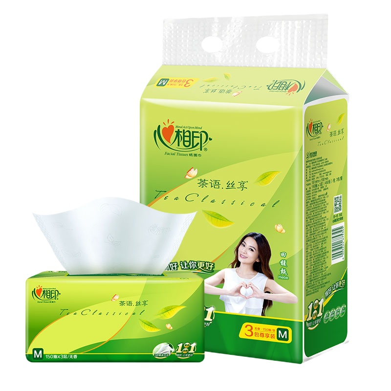 心相印 DT32150 茶语抽纸3层150抽M码24包整箱