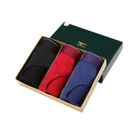 七匹狼 3条盒装男士长绒棉明筋净色三角裤