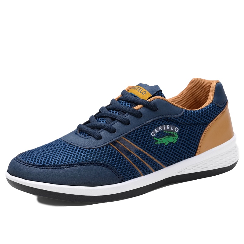 卡帝乐鳄鱼男士运动休闲鞋韩版时尚潮流网面透气轻盈舒适跑步鞋子