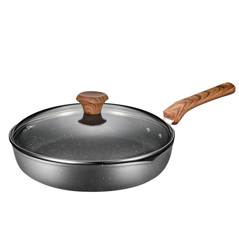 爱仕达(ASD) 26CM煎锅 麦饭石色 晶石新不粘 少油少烟 燃气电磁通用 不粘煎锅JL26S7WG