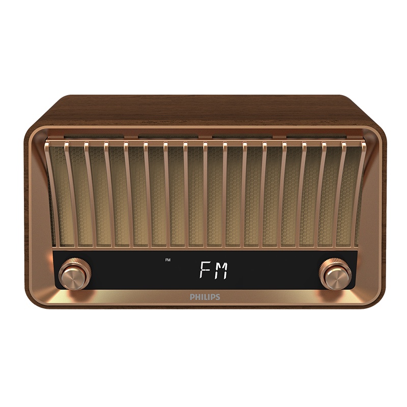 飞利浦(Philips)复古无线蓝牙木质音箱 洛可可家用FM老式收音机 适用手机电脑音响低音炮 TAVS700