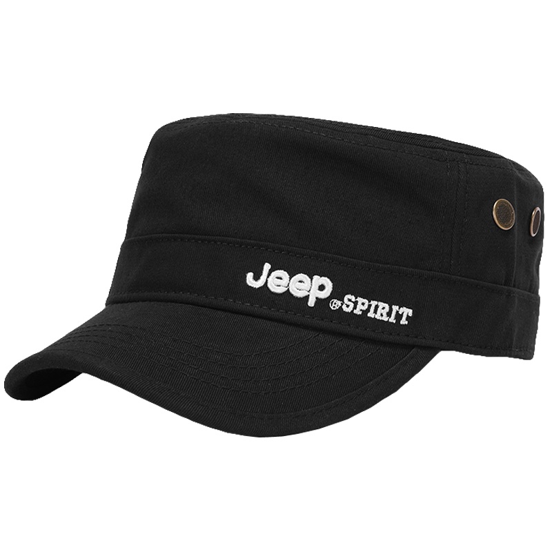 JEEP美国吉普正品平顶帽男加大码鸭舌帽纯棉防晒遮阳帽子四季军帽