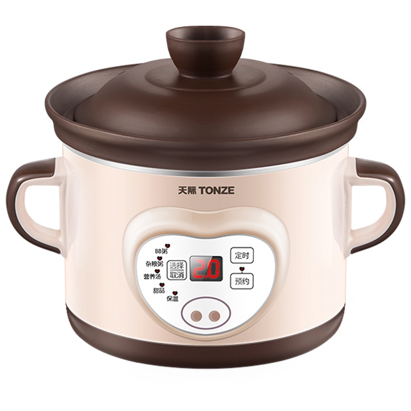 天际DGD10-10ZWD电炖炖锅紫砂内胆单胆煲汤锅煮粥神器电砂锅炖锅家用全自动智能预约定时养生电炖盅1-2人1升容量